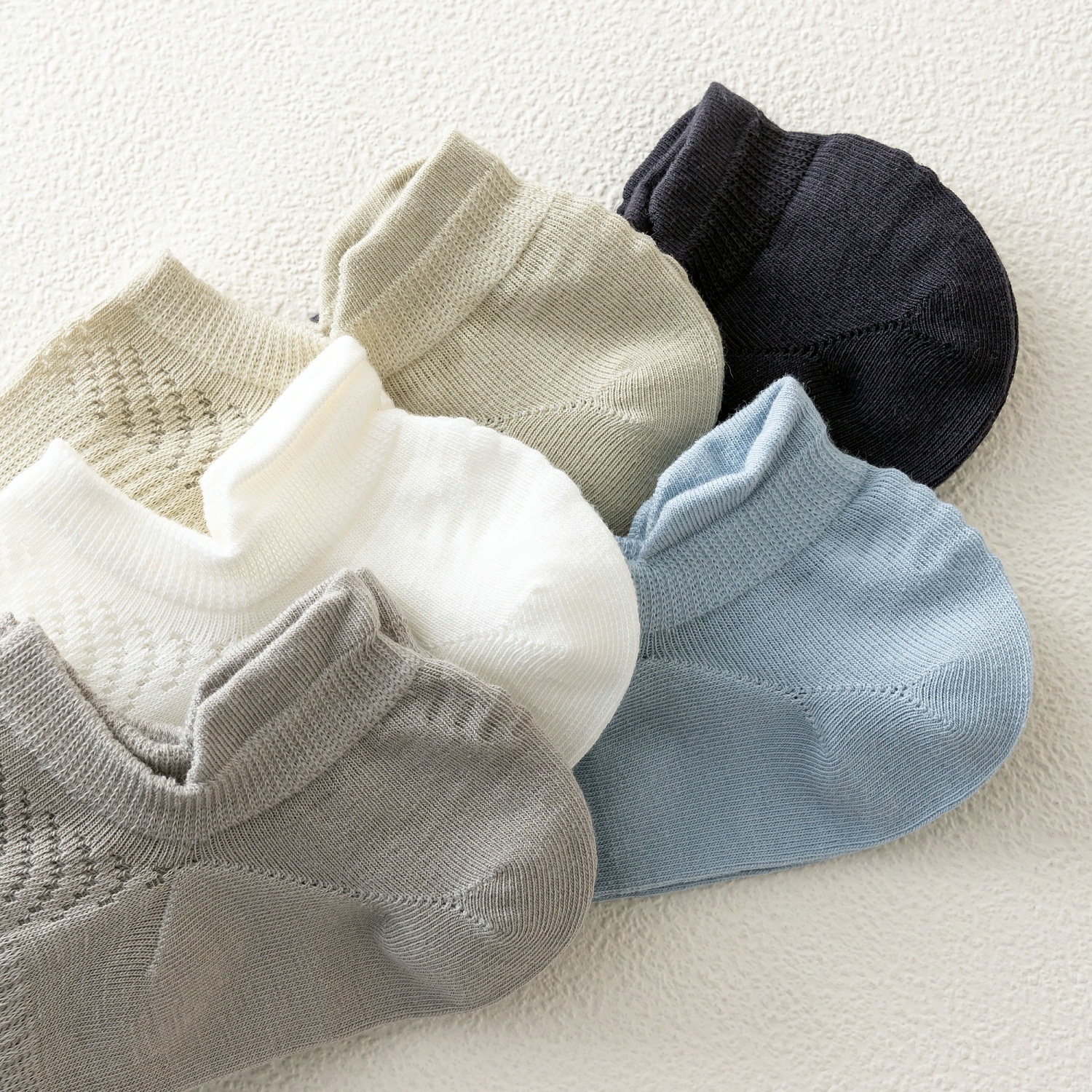 Men's summer combed cotton short socks, breathable, shallow top, low-cut, invisible boat socks, short tube, solid color, thin net socks, no heel drop details Picture