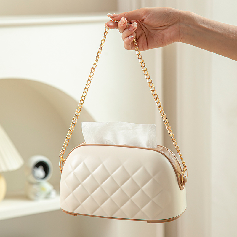 Tissue box, creative bag, storage box, bedside table, bedroom, living room, household coffee table, dining table, portable tissue box Specification image