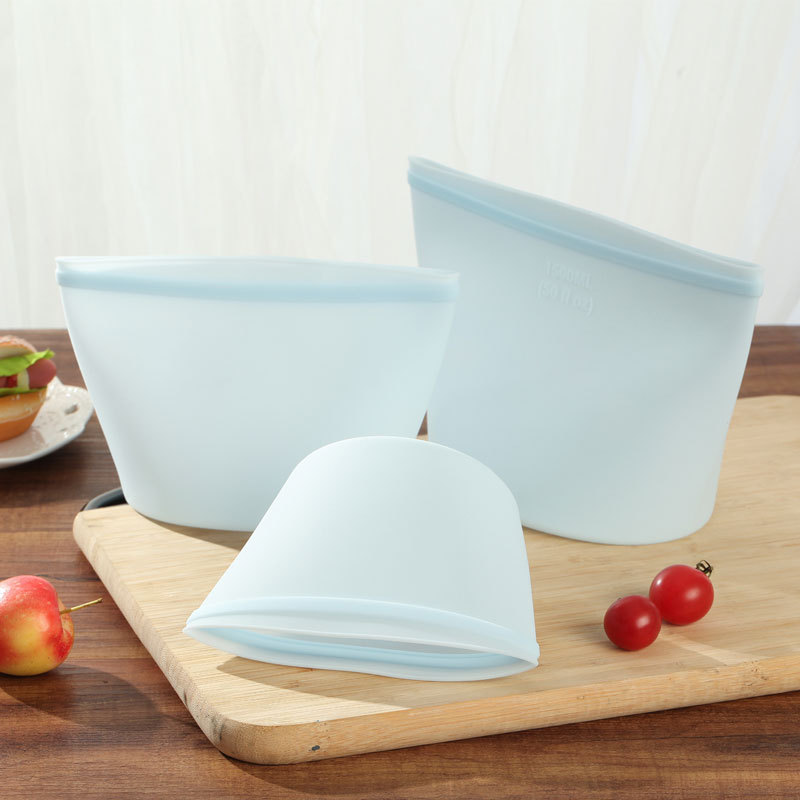Food-grade silicone sealed fresh-keeping bags, microwave heating bags for fruits and vegetables, refrigerator refrigeration sealed bags Item Picture