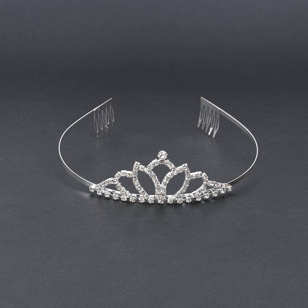 Water diamond bride, crown, hairband, cute princess, girl's hair accessory, hair comb, etiquette crown, little girl's hairpin, headwear Item Picture