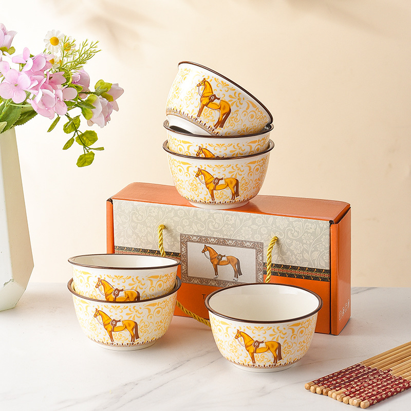 "Ma Arrives Success Gift Bowl Set, Ceramic Tableware Gift Box Set, Small gifts, opening event, free bowls, chopstick covers and bowls. details Picture