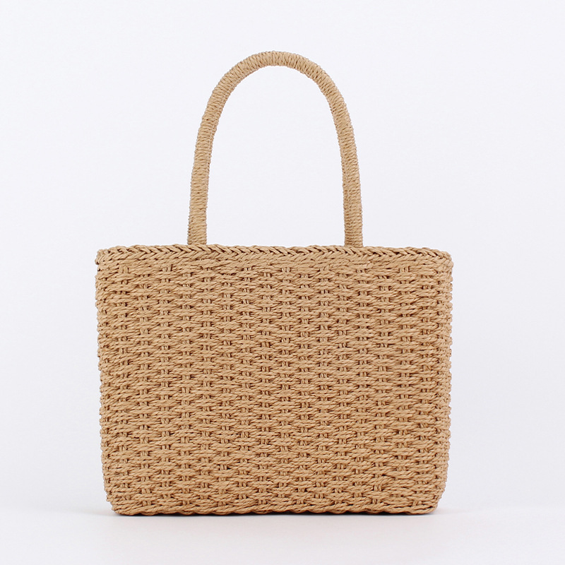 One-piece consignment summer new high-end texture handbag, large-capacity beach bag, simple and versatile woven handbag