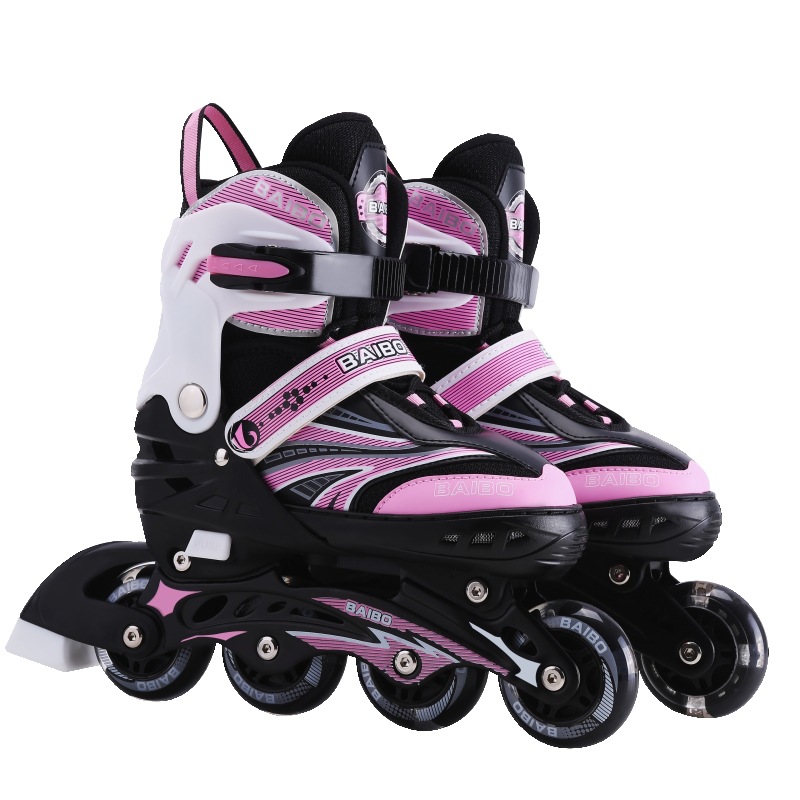 PU all-flash children's roller skates, men's and women's roller skates, teenagers' roller skates, adult roller skates, adjustable wholesale Specification image