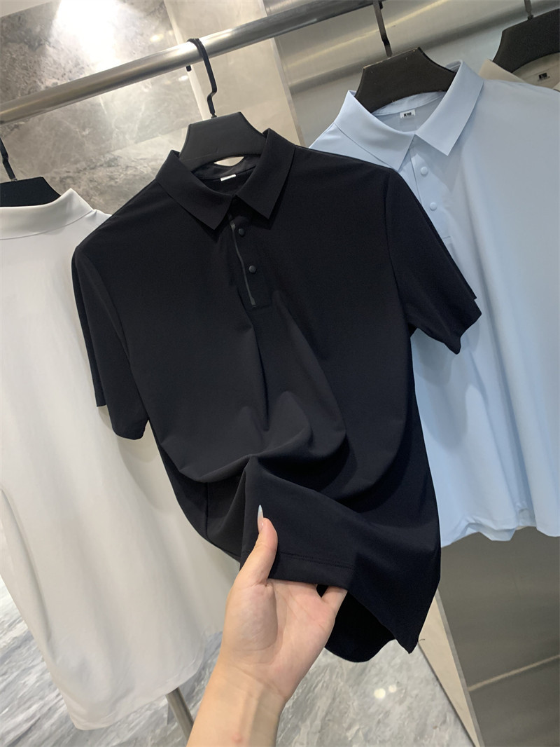 Blanco algodón morera seda hombre Polo verano tendencia ready to wear top Item Picture