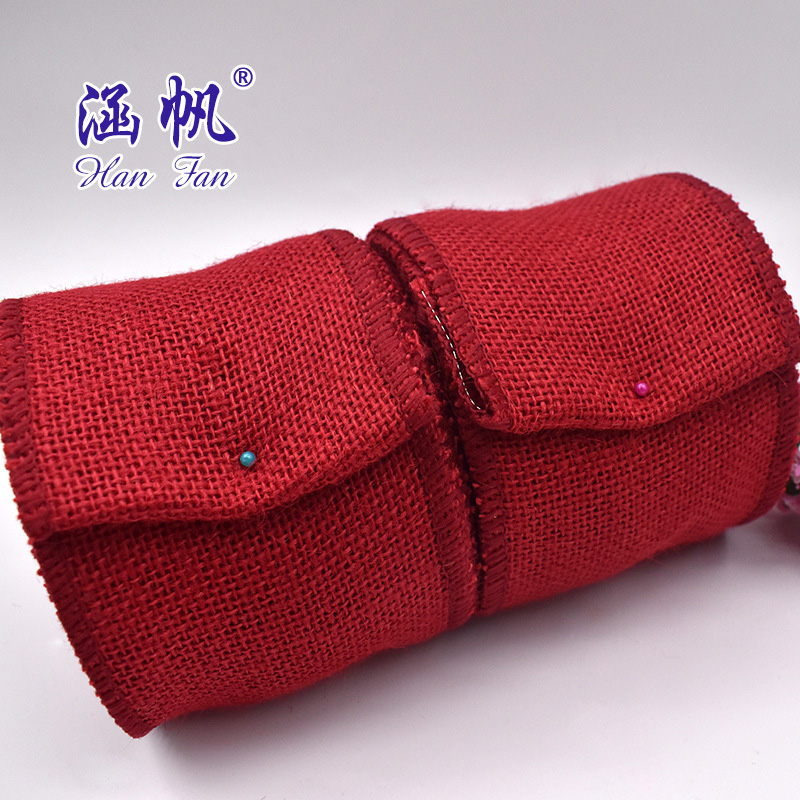 10cm handmade Christmas and wedding party decorative webbing Lace linen roll colored linen webbing supports customization Application Scenario