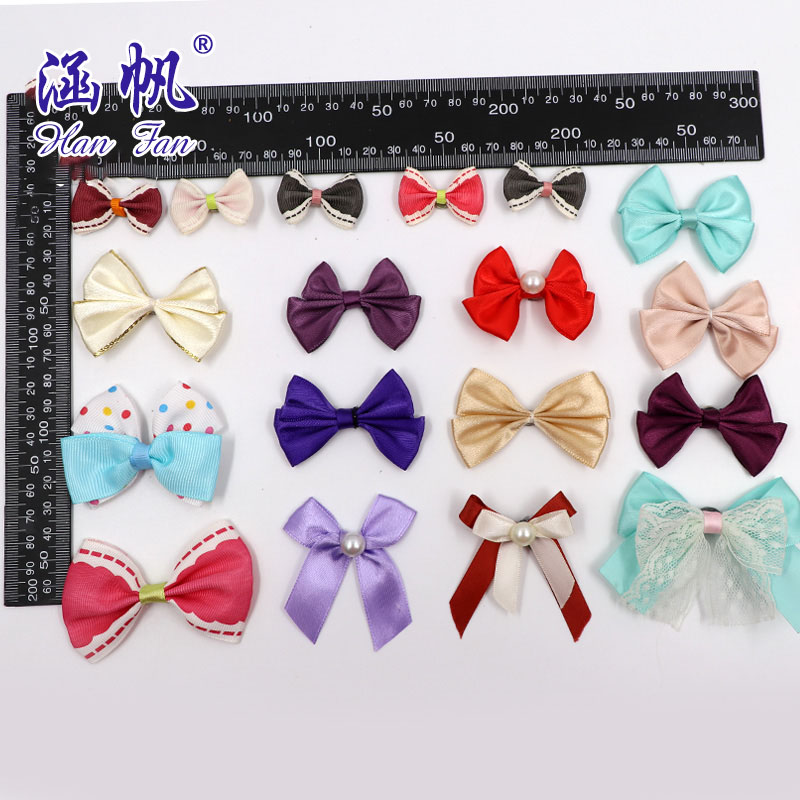 Factory direct sales of ribbon, silk ribbon, bow, satin ribbon, ribbed ribbon, dense polyester ribbon, chiffon head accessories in stock details Picture