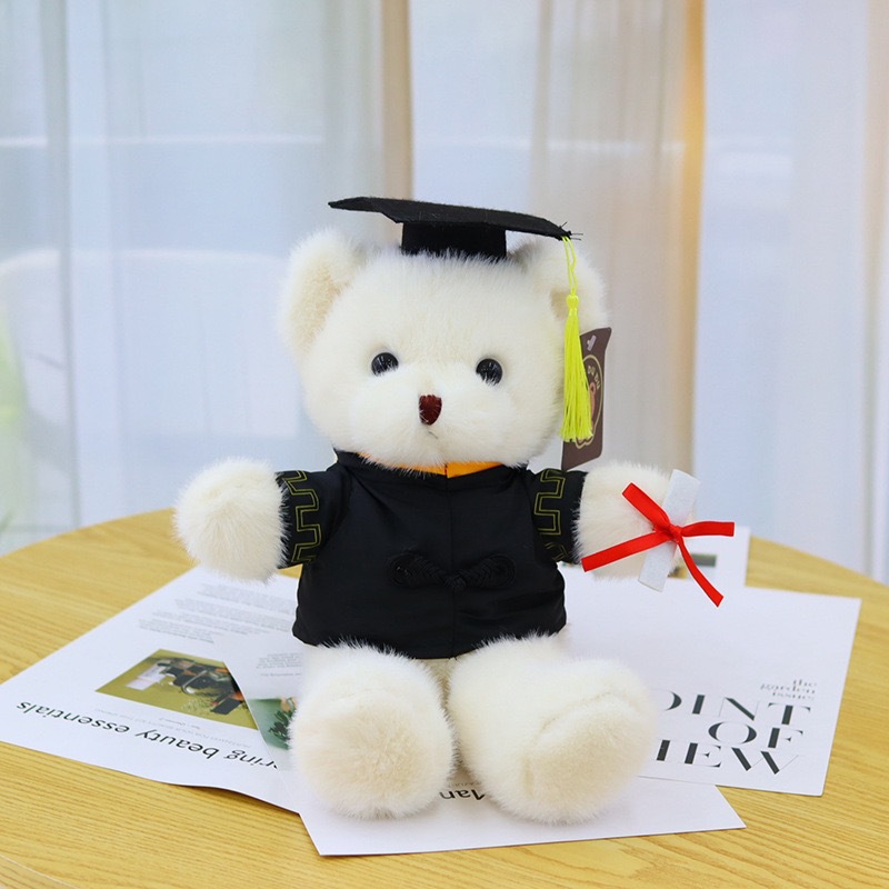 Doctor Bear Graduation Bear Doll, Teddy Bear Plush Toy, College student Doctor Cap Ceremony to commemorate the graduation season Item Picture
