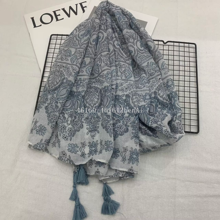 New cross-border export printed long scarf e-commerce live-streaming scarf wholesale supply chain supply Specification image