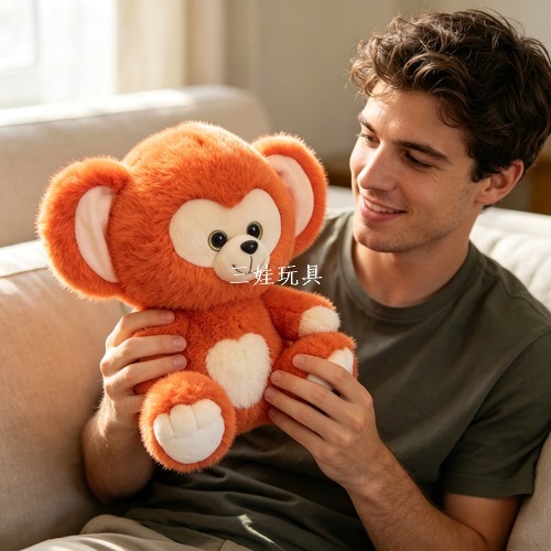 Cross-border best-selling sitting monkey, panda, monkey and fox plush toys, sitting cartoon big-eyed simulation dolls
