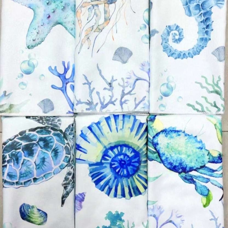 Extra-large size ocean series picture tea towel details Picture