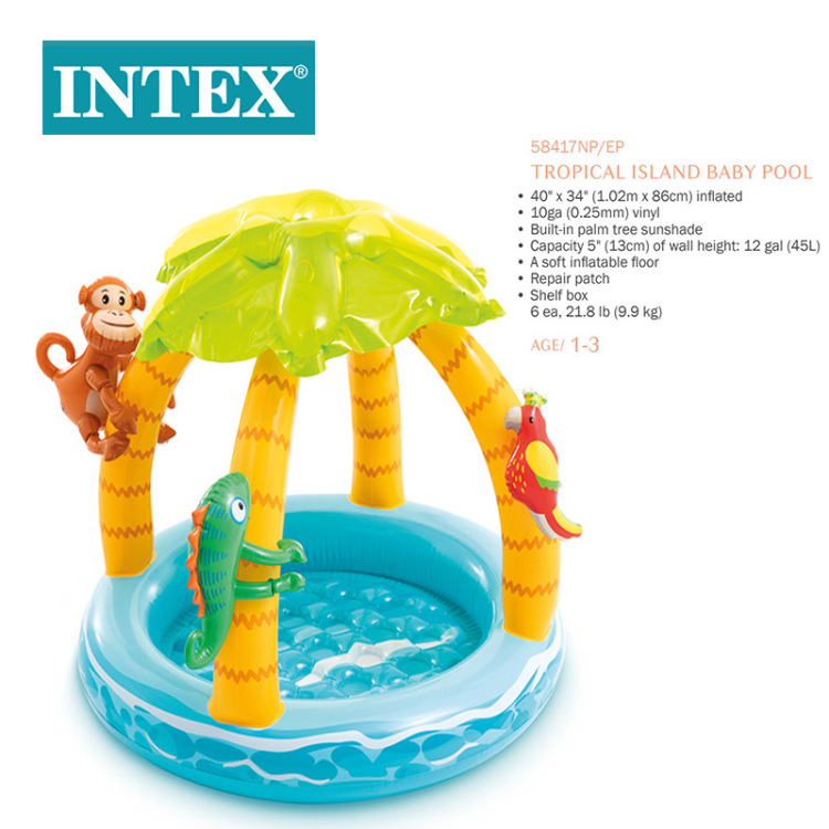 INTEX58417 Tropical Island Baby Pool, Baby inflatable pool, Sunshade Bath tub, Ocean Ball pool Item Picture