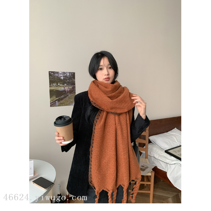Wholesale of new cross-border scarves in stock, e-commerce live streaming, handcrafted knot series, frame weaving, handcrafted knot details Picture