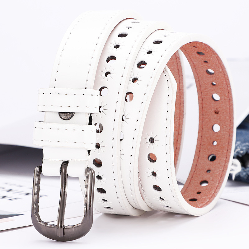 New women's belt, youth and student hollowed-out versatile jeans, thin belt, Korean version, unisex fashion belt details Picture