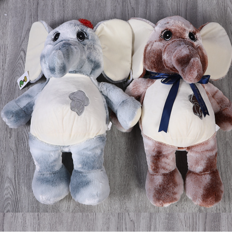 Forest animal elephants in various sizes and colors can be customized with logos. Zoo gifts are available