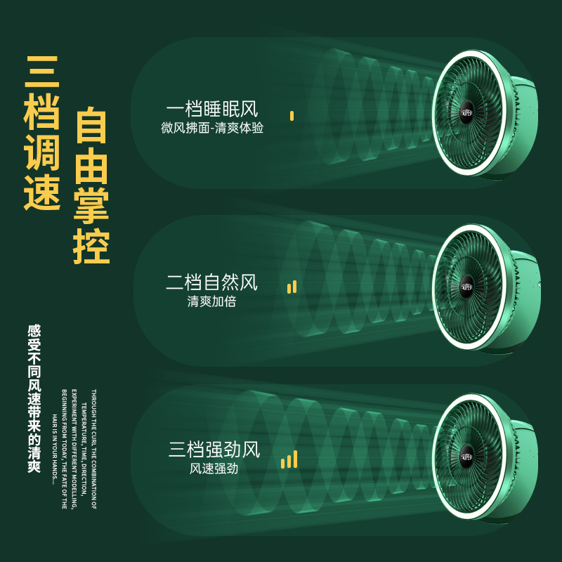 新款usb迷你折叠壁挂小风扇办公室家用台式便携桌面台灯小电风扇细节图