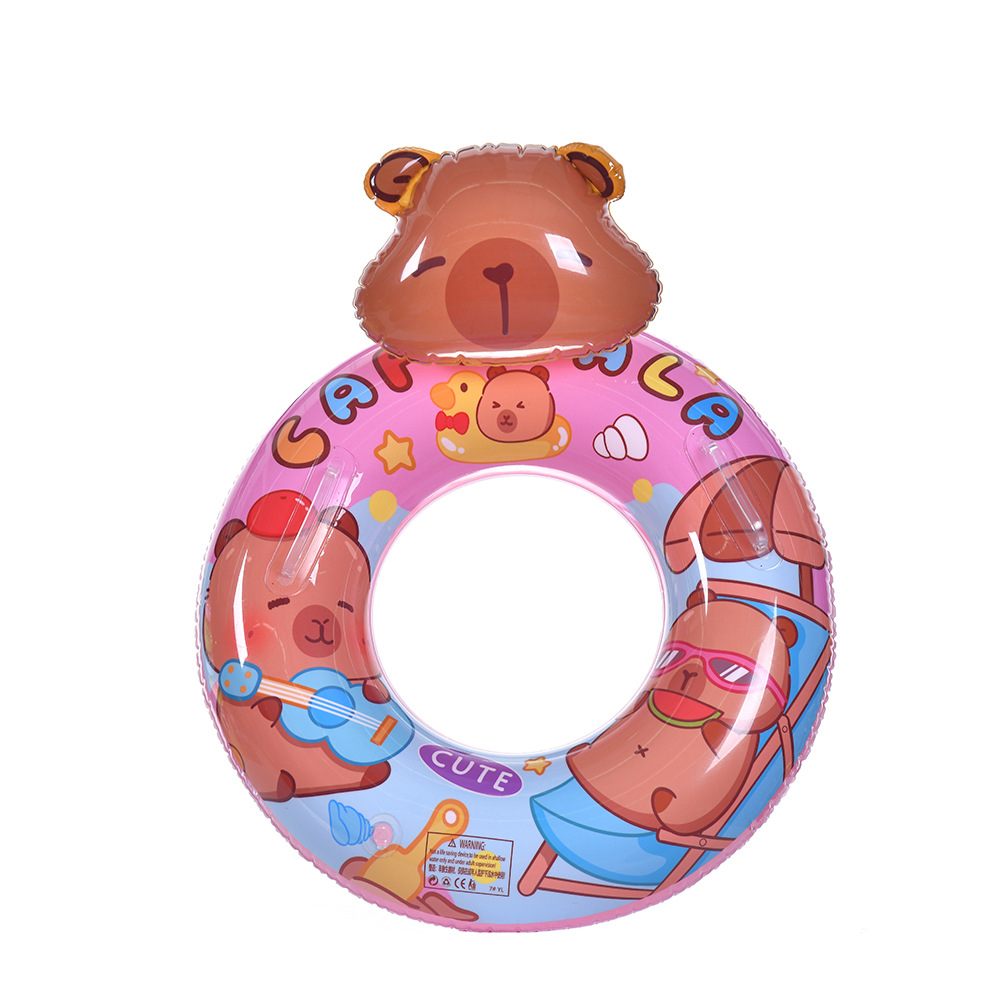 Capibara leads with a handlebar swimming ring, cross-border ins thickened children's armpit ring, baby's first learning swimming ring details Picture