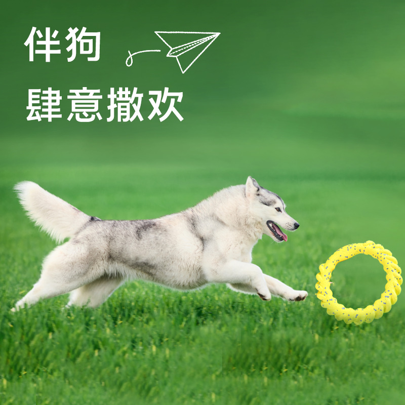 ETPU爆米花咬不坏泰坦拉环防拆家宠物狗玩具小中大型犬互动训练圈