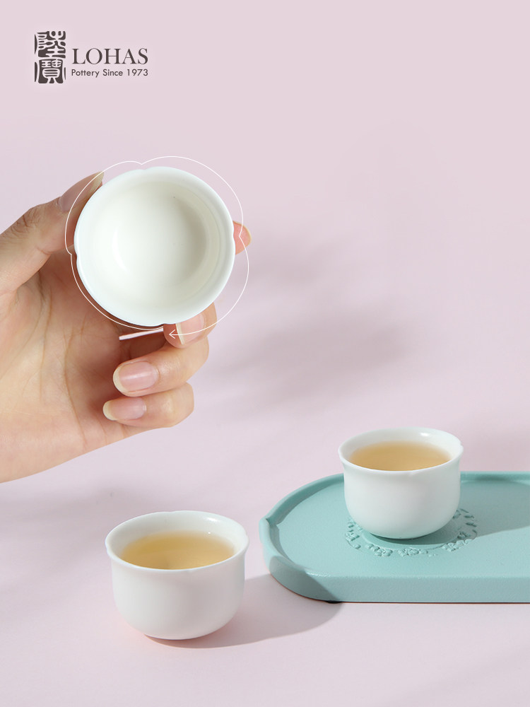 一件代发台湾陆宝陶瓷功夫茶具套装茶壶茶盘礼盒装女生新骨瓷花团锦绣下午茶具