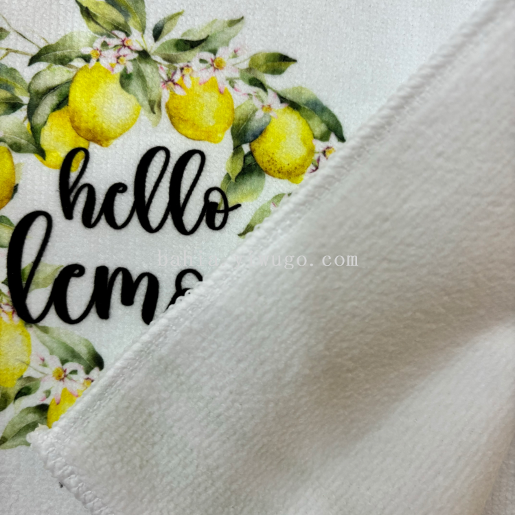 Bahia Fresh lemon printed tea towel, 40*60cm soft cloth, guest bedroom tea room cleaning towel Application Scenario