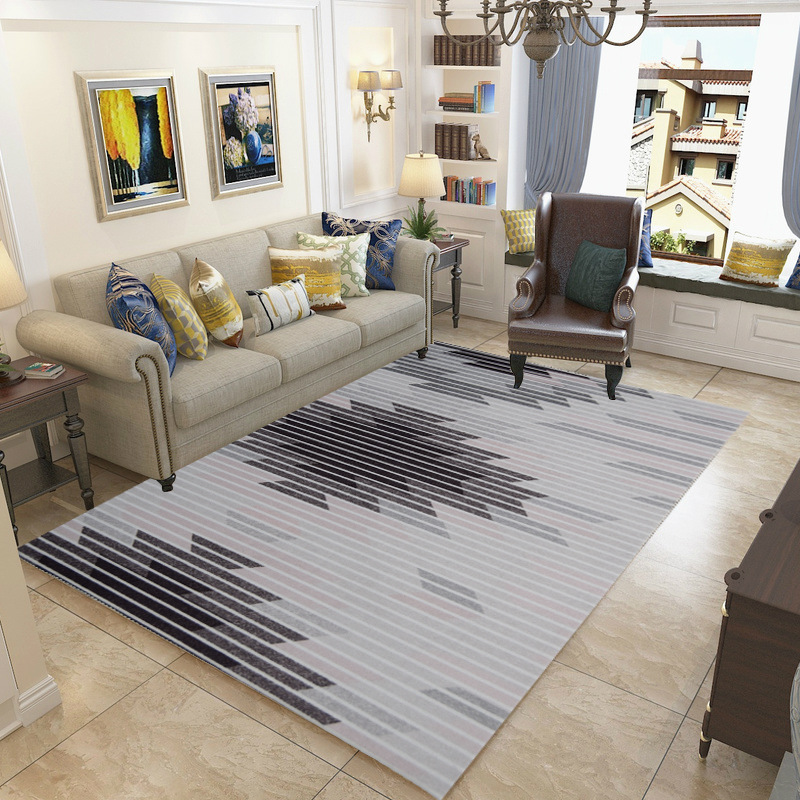 Factory direct supply of simple geometric living room and bedroom printed carpets, Nordic pattern foyer floor MATS