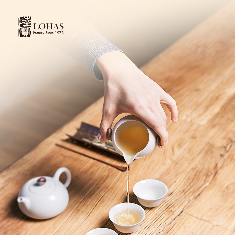 Taiwan Lu Bao Tea Set Jingya Celadon Ice Crack Tea Set Nine-piece Set -YHD Set of Hometown Flavor