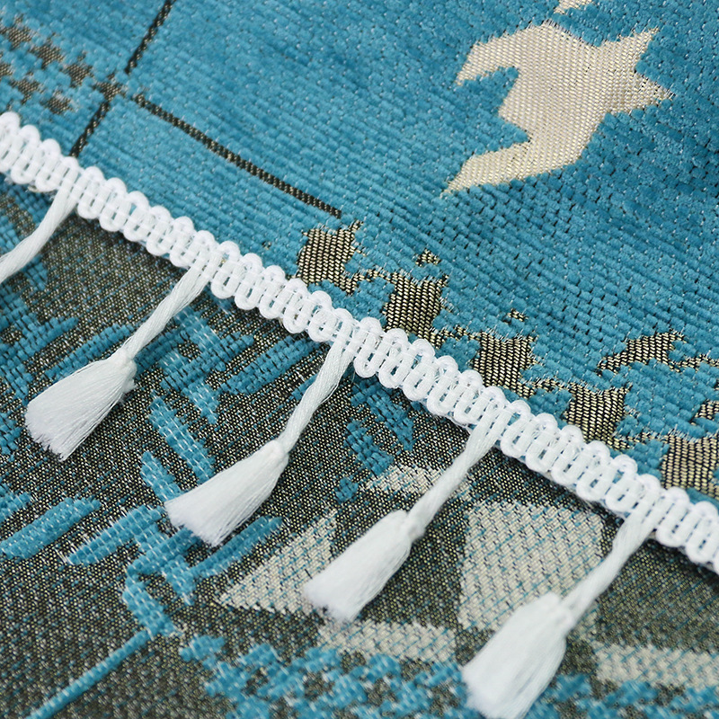 跨境轻奢桌子布仿棉麻提花千鸟格方桌布沙发茶几盖巾台布批发细节图