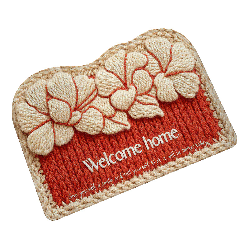 Imitation woolen French-style entrance door floor mat, entrance door foot mat, anti-slip and absorbent small fragrant style entrance mat, light luxury floor blanket Application Scenario