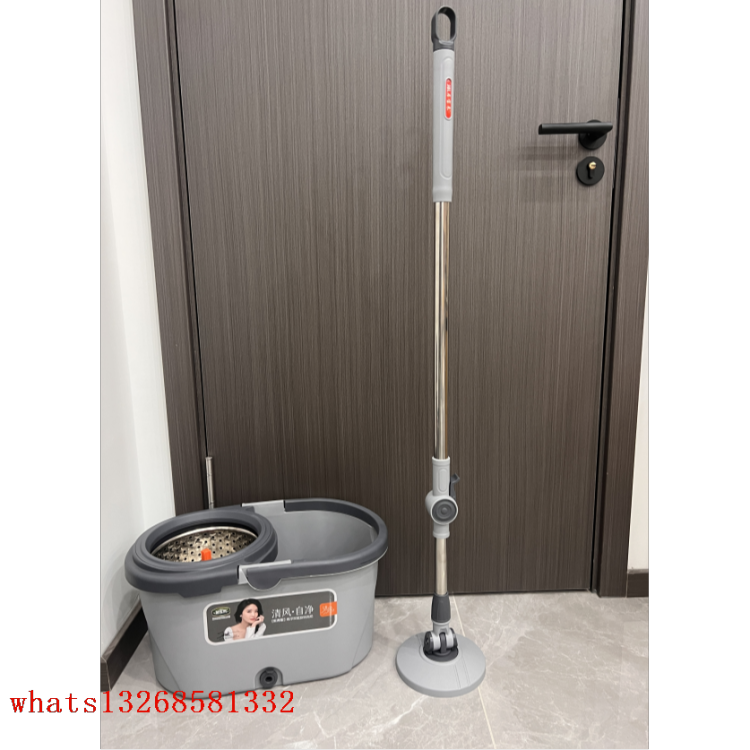 New type of dry and wet dual-purpose rotating mop, no need for hand washing, enlarged and thickened household rotating mop, lazy person absorbent mop bucket Item Picture