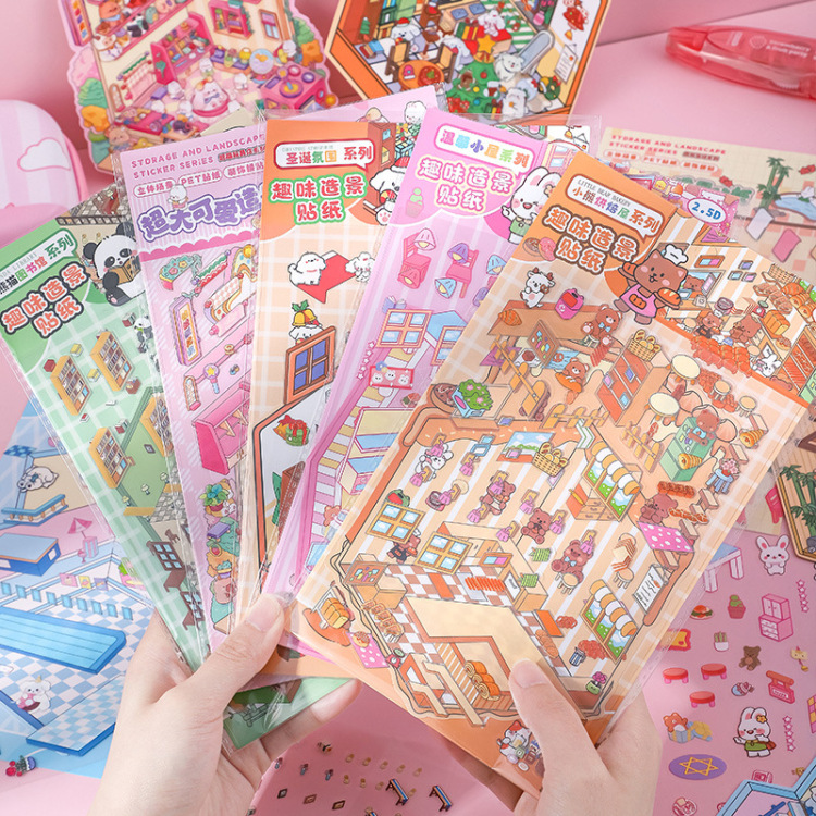 贴纸/立体贴纸/造景贴纸/文具贴纸/水晶3D贴纸白底实物图