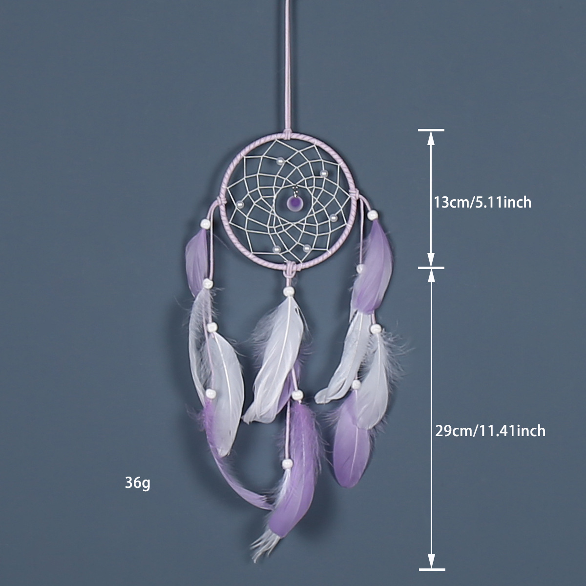 Simple decorative dream catcher pendants, feather pendants, hand-woven feather dream catcher ornaments, cross-border hot sales wholesale Specification image