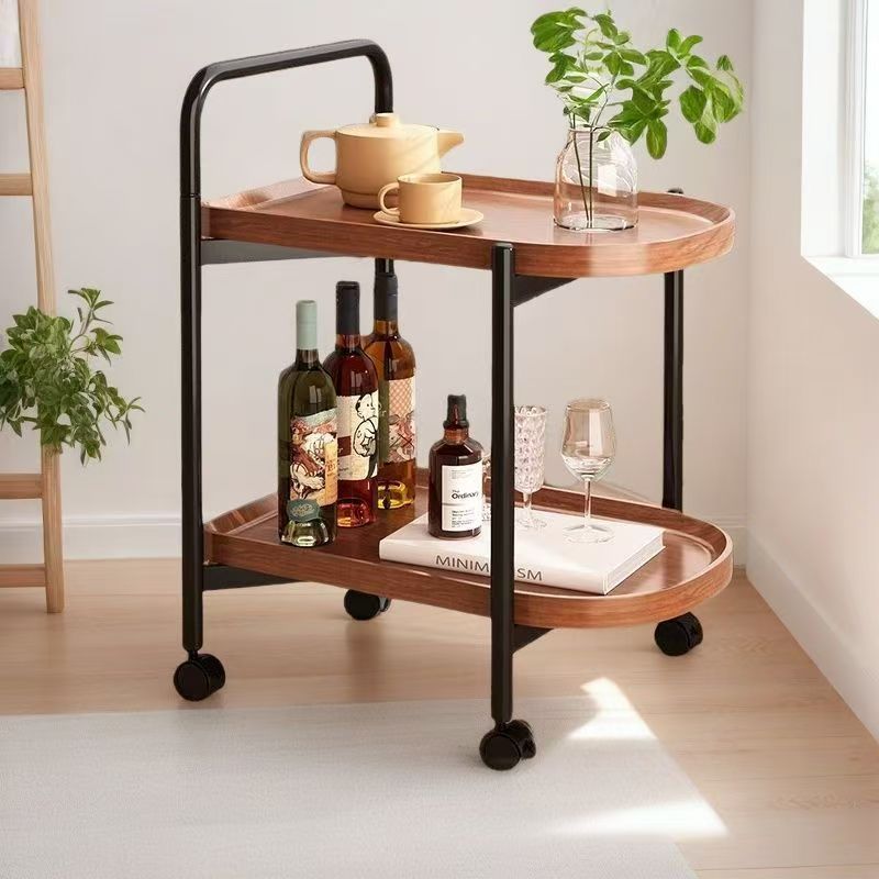 Carrito desmontable rack sala de estar simple doble pared de almacenamiento doméstico con ruedas pequeños bordes Application Scenario