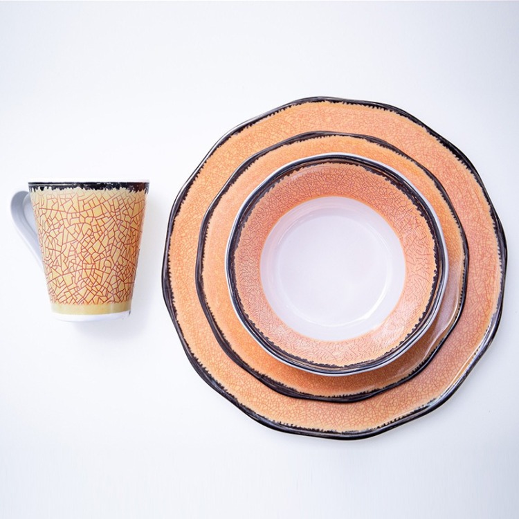 跨境食品级密胺材质餐盘饭店酒店炒菜密胺盘10寸凉菜盘子批发白底实物图