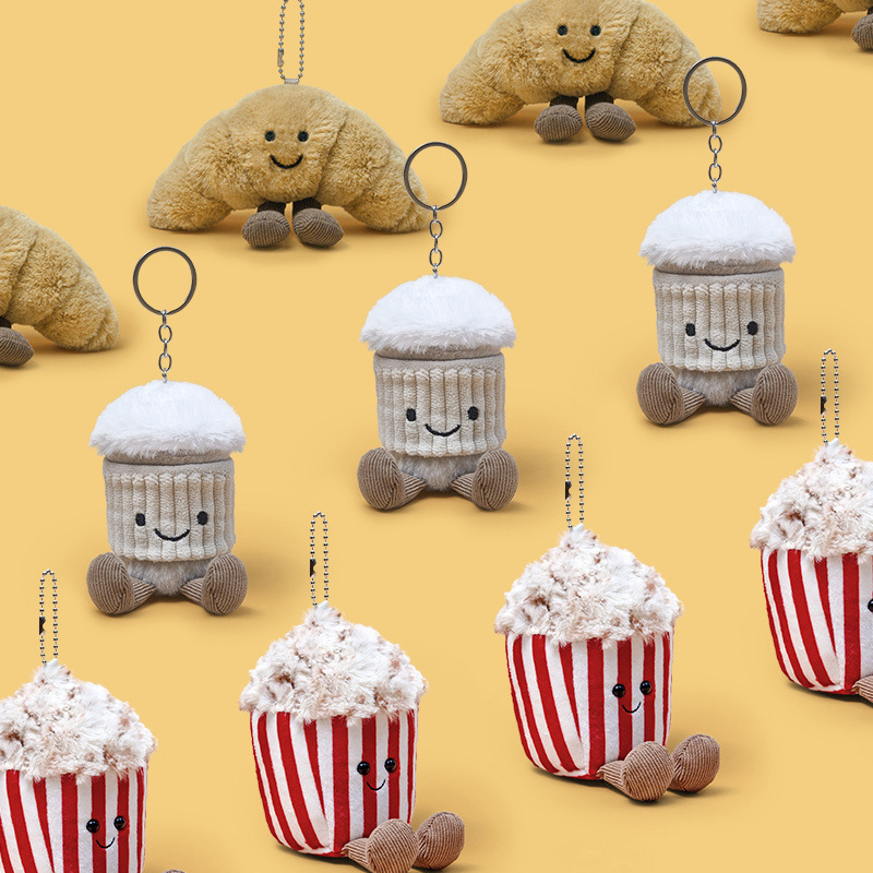 英国巴塞罗熊公仔挂件可颂牛角包钥匙扣挂饰青蛙乌龟小玩偶批发细节图