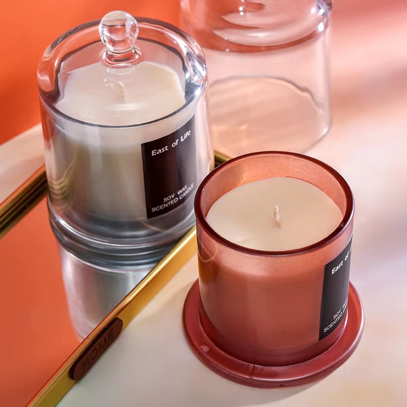Smokeless soy wax, golden bell jar, glass cup, candle, souvenir, gift, bamboo, green tea scented candle, factory direct sales Specification image