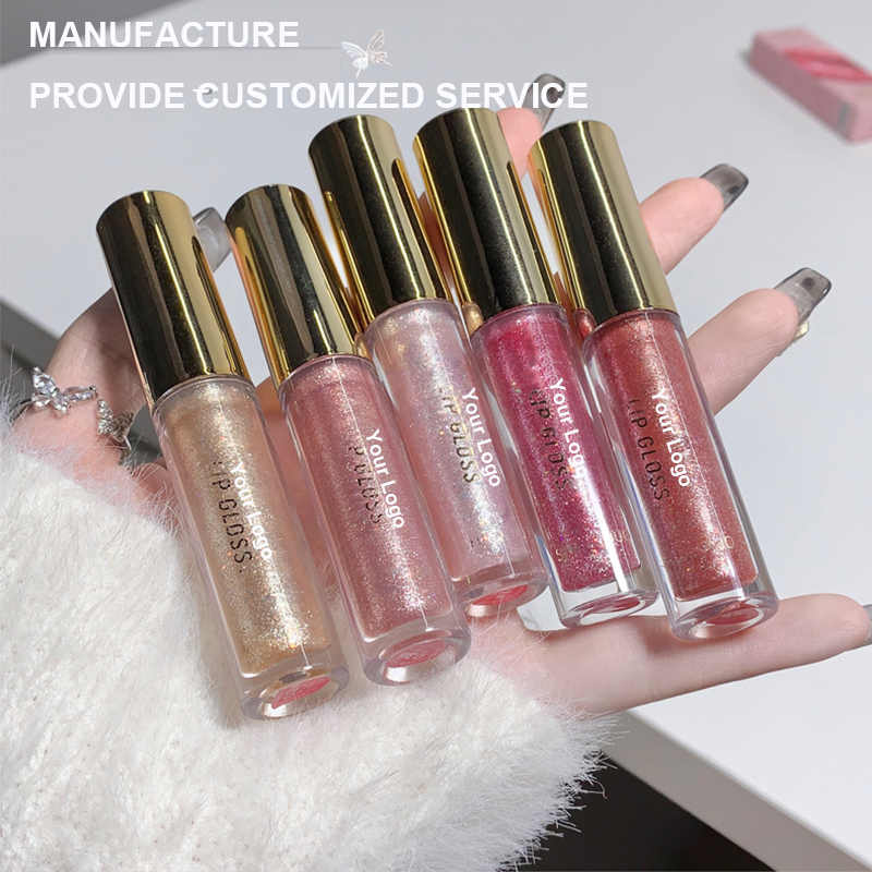 PAGEVINE portable lip makeup packaging material with multiple shiny lip gloss pink boxes details Picture
