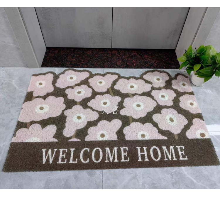 Threaded PVC digital printing brushed door mat, foot mat, anti-slip mat, l entrance door mat details Picture