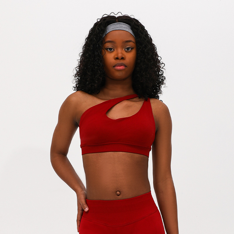 Cross-border new off-the-shoulder sports underwear, women's yoga bra, Pilates, beautify the chest and back, sports, outdoor fitness Specification image