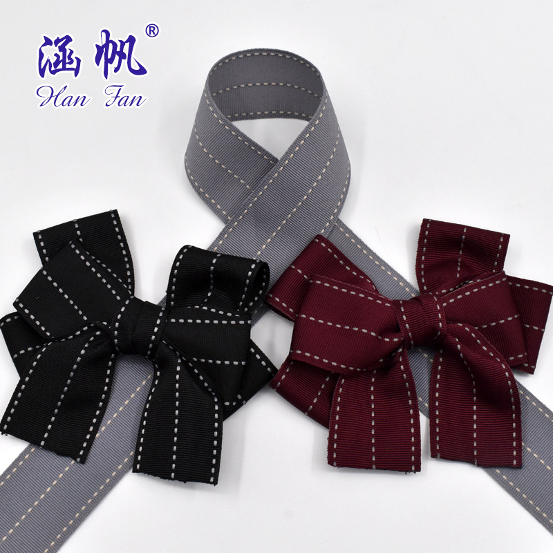 Customized 12-inch silk Tarchy ribbon six-ear waist bow, 4CM wide jumper waist bow tie Specification image