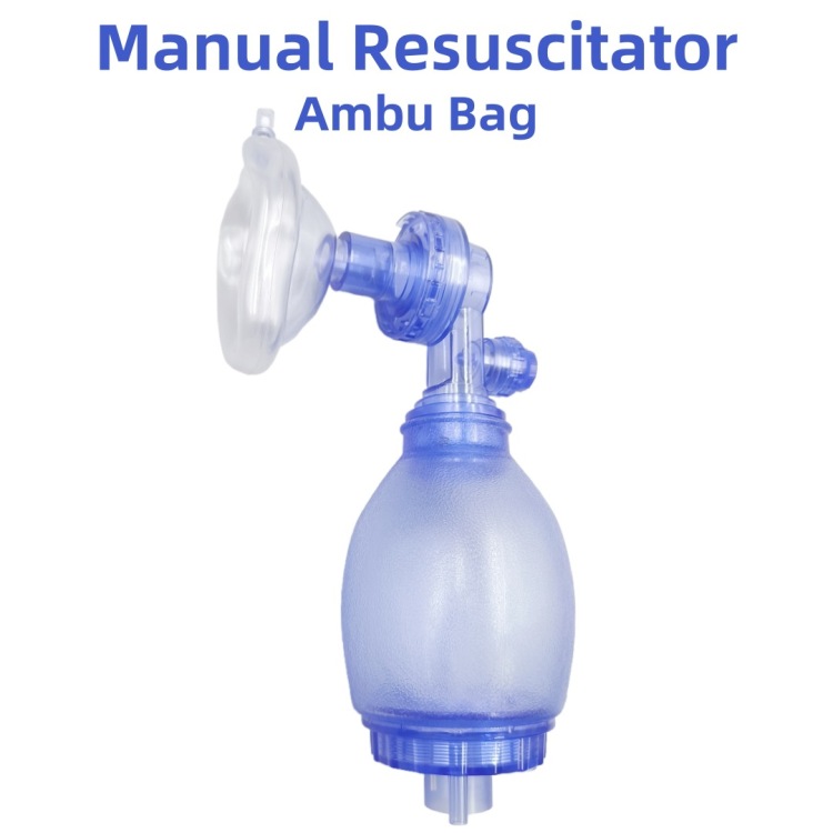 PVC simple respirator, artificial respiration resuscitation airbag, manual Resuscitator, color box packaging for export Item Picture