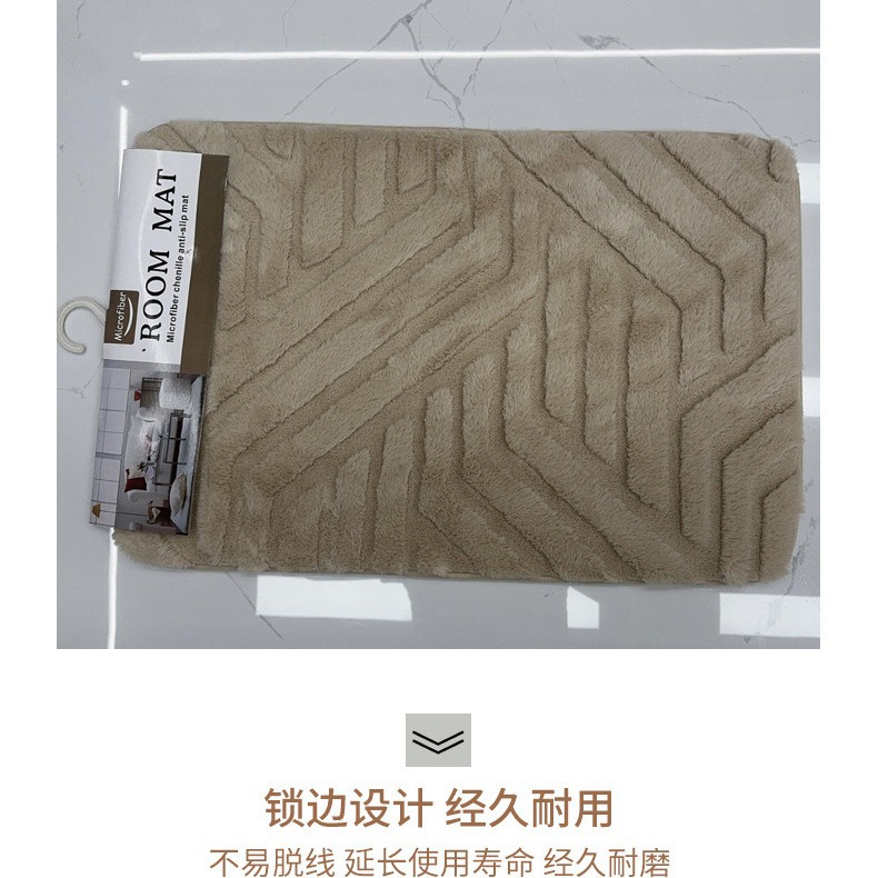 New polyester square washable floor MATS, anti-slip MATS for export, water-absorbing velvet carpets, wholesale of household floor MATS Specification image