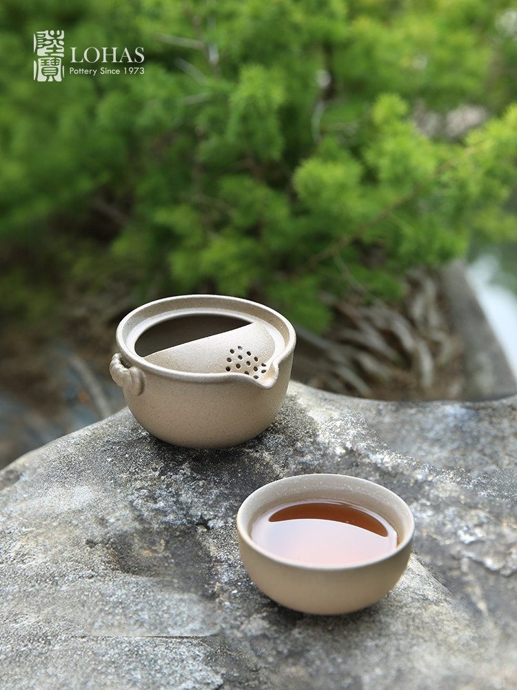 Lubao Ceramics Flagship Store Linglong Casual Brew a pot, a cup, a one-person tea set, a small set of ink-colored quick guest cups Application Scenario