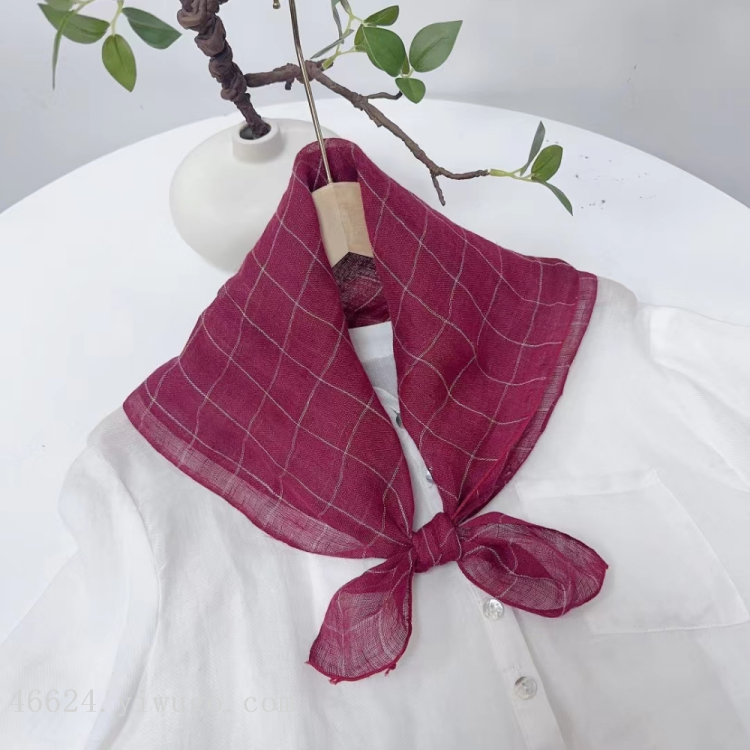 100% linen square towels in stock, cross-border scarf wholesale, e-commerce live streaming supply chain Specification image