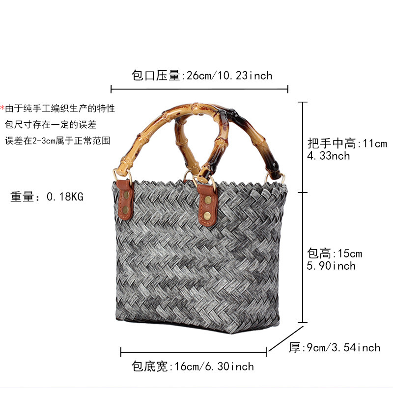 A new summer style of artistic and retro bamboo joint handle handbag for women, a niche and fashionable women's bag imitating rattan and bamboo joint handle Application Scenario