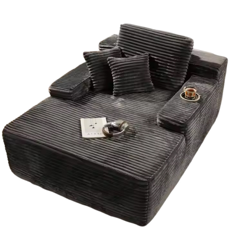 Vacuum compression roll, imperial couch sofa, lounge chair, pure sponge one-piece compression sofa, corduroy fabric, frameless Application Scenario