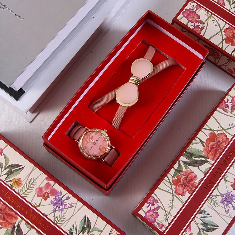 Mother's Day Gift 2025 New two-piece set for Mothers, Ladies' gift box, watch and wristband set, wholesale in stock Specification image