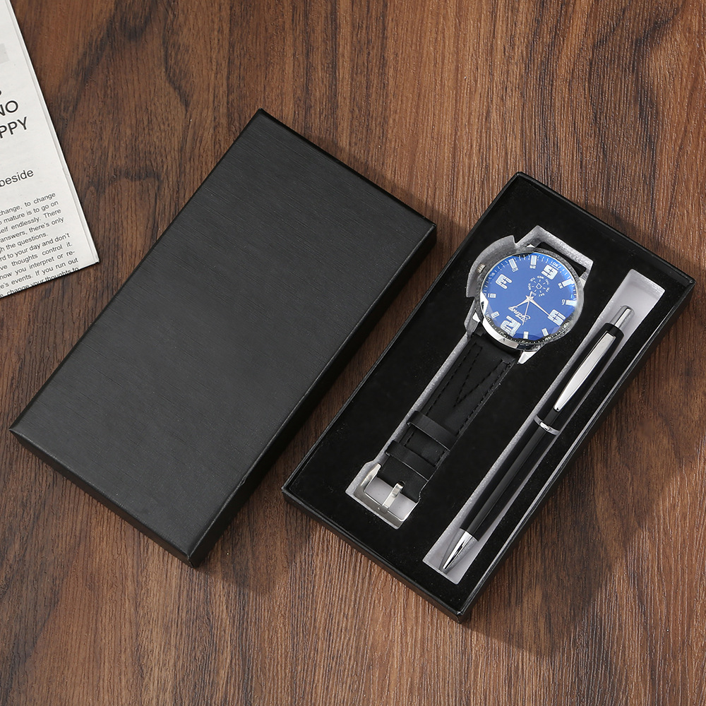 Business wristwatches, quartz watches, pen sets, casual men's box souvenirs, cross-border Christmas and Valentine's Day Specification image