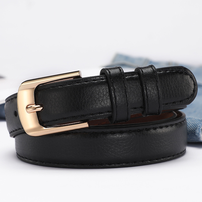 Ladies' belt jeans, versatile and fashionable, ins style belt for women's decoration, simple Korean version black wholesale Item Picture