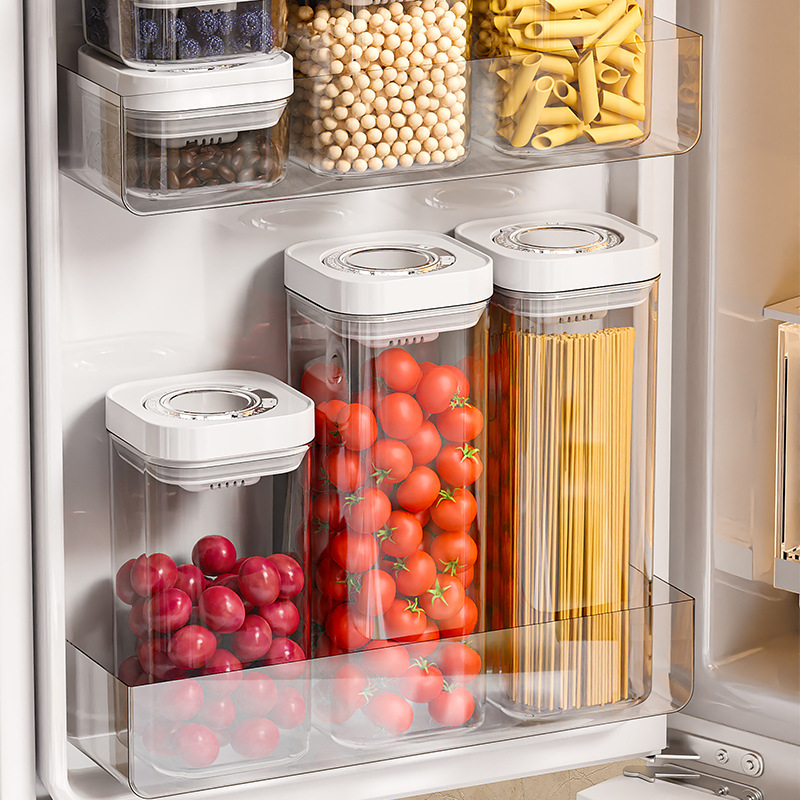 Yimijia kitchen sealed jar, press-type storage jar, flour, snacks, grains and cereals storage box, household storage jar, plastic jar Specification image