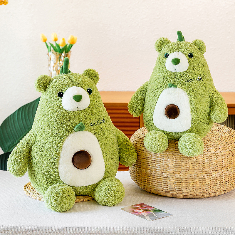 New cute avocado bear plush toy doll for sleeping