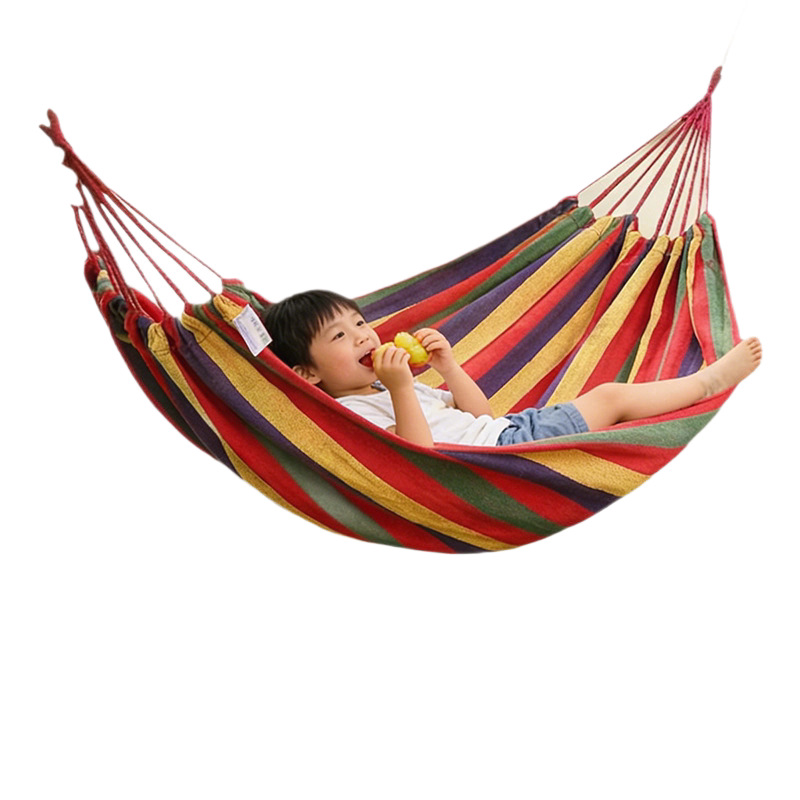 Outdoor canvas hammock, adult anti-rollover thickened swing, best-selling in 2026, portable hammock for home courtyard camping Application Scenario